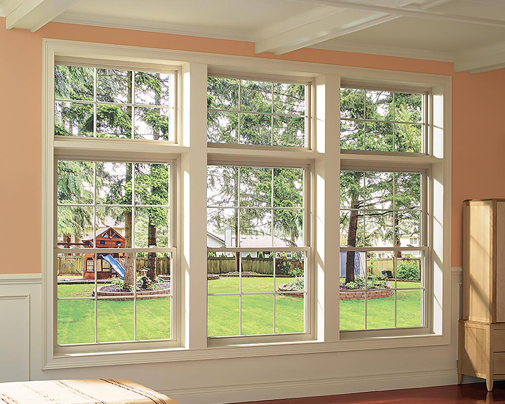 Three large, rectangular American Classic Windows